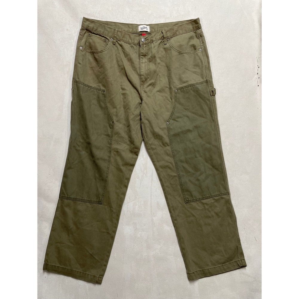Woolrich Mens Double Knee Carpenter Pants Olive Green 42x32 Workwear Utility